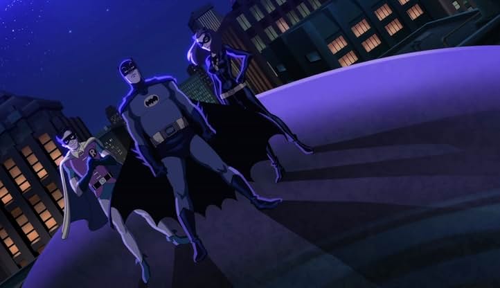 Adam West, Julie Newmar, and Burt Ward in Batman: Return of the Caped Crusaders (2016)