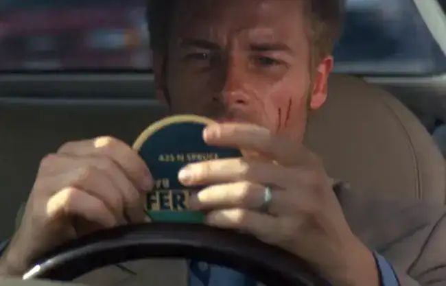 Leonard Shelby (Pearce) from Memento movie, Written and directed by Christopher Nolan published in 2001.