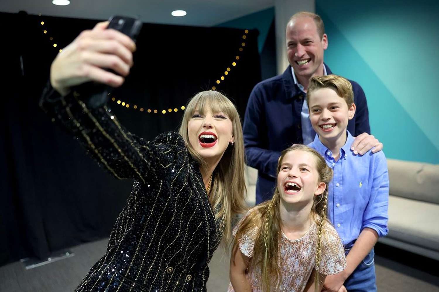 Prince William and his children with Taylor Swift