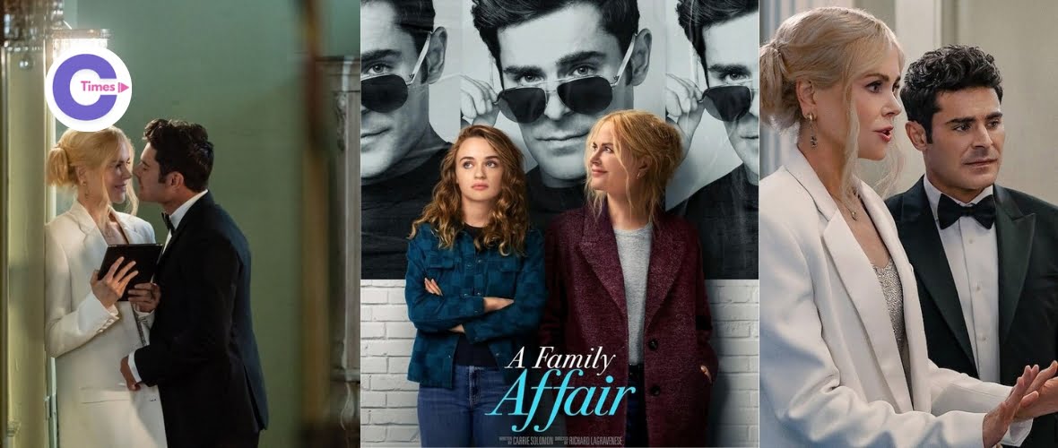 Meet the stellar cast of 'A Family Affair': Nicole Kidman, Zac Efron, Joey King, and Kathy Bates, directed by Richard LaGravenese. Premiering June 28, 2024, on Netflix!