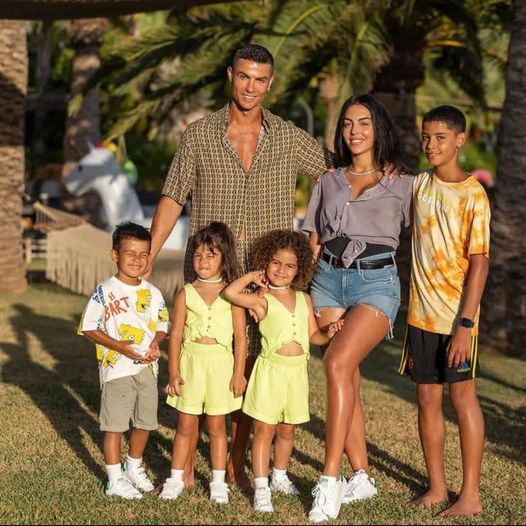 Ronaldo and Georgina with their children.