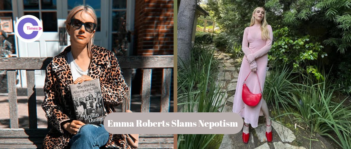 Emma Roberts candidly discusses her journey navigating the 'nepo baby' label in Hollywood.