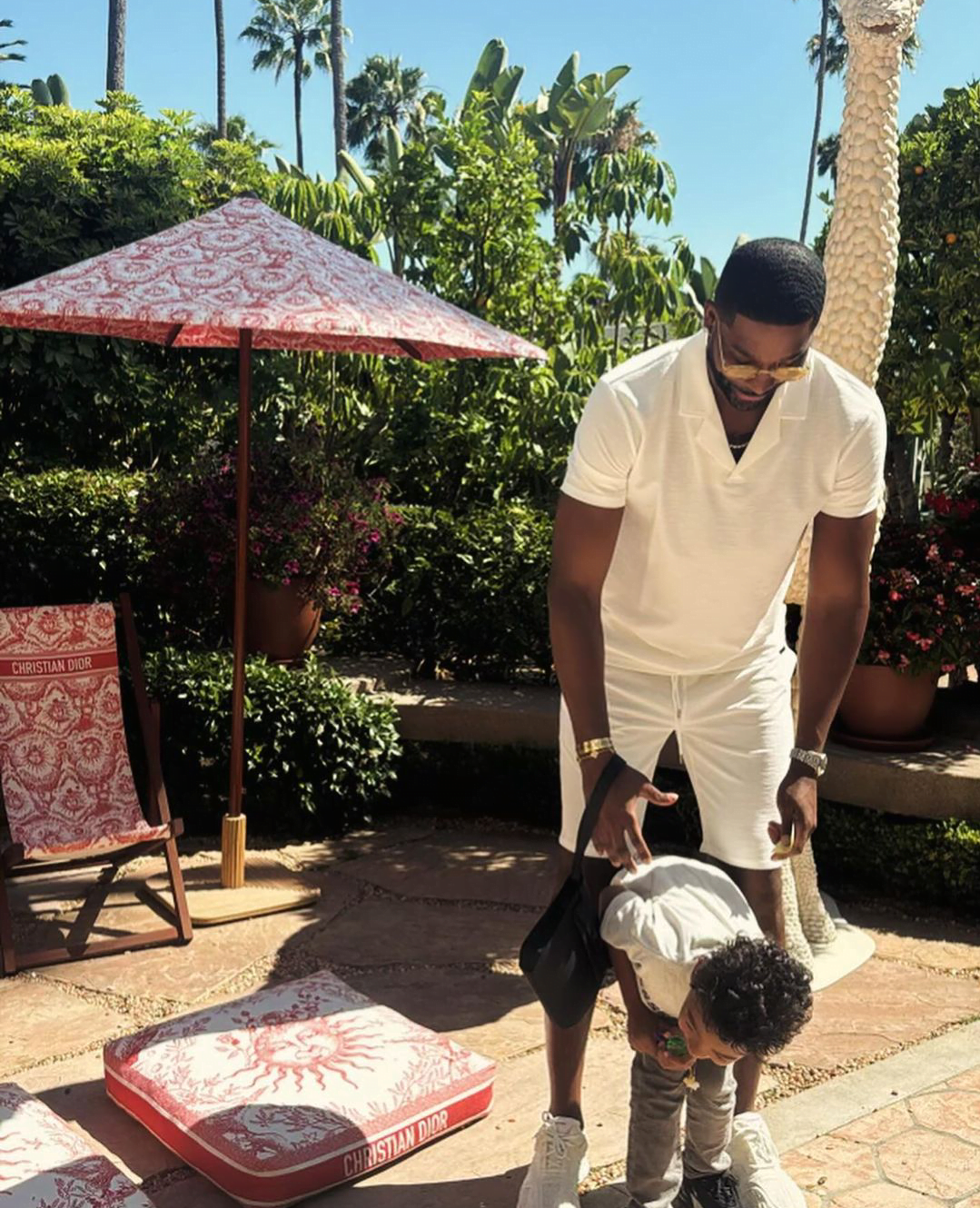 Tristan Thompson enjoying with his son Prince at Dior 