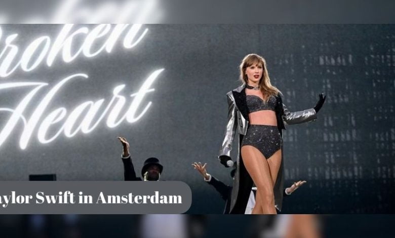 Taylor Swift dazzles in a vibrant ensemble at her 'Eras' Tour in Amsterdam, sparking discussions on cultural symbolism and patriotic nods.