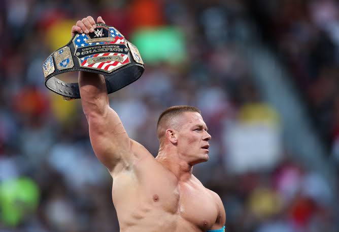 John Cena with the United States Championship belt