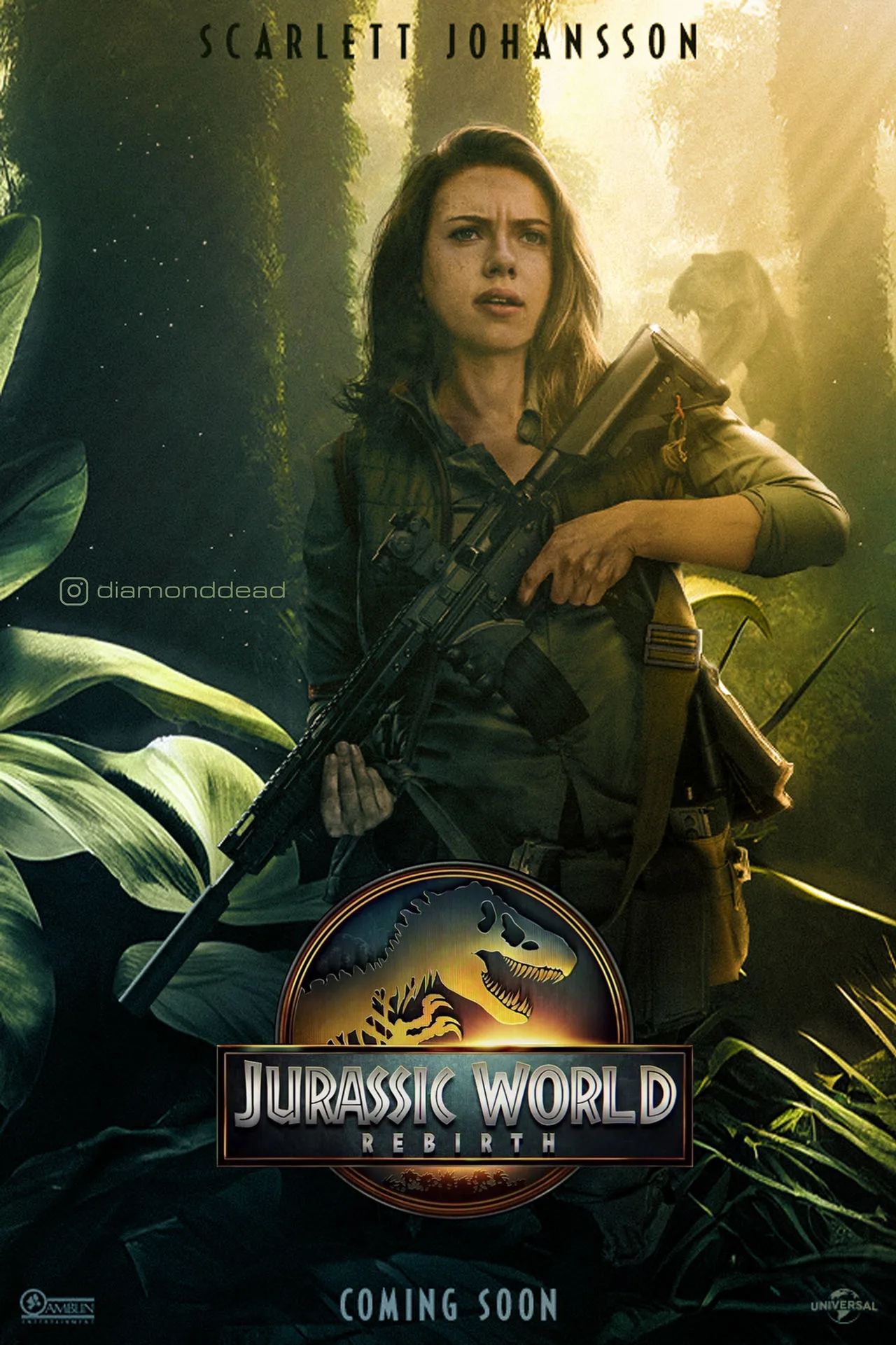 Jurassic world rebirth fan poster design