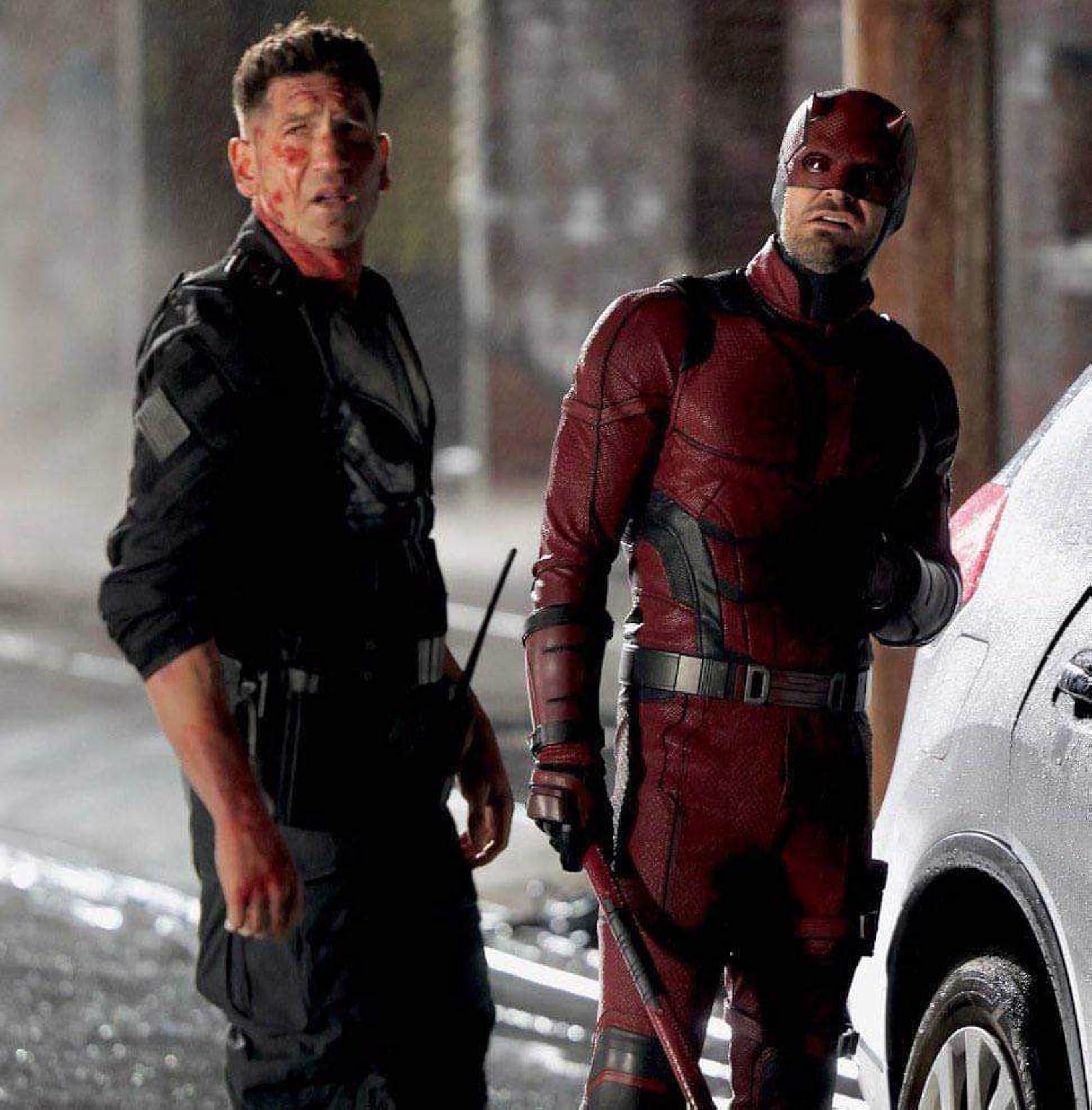 Charlie Cox and Jon Bernthal in Daredevil: Born Again (2025)