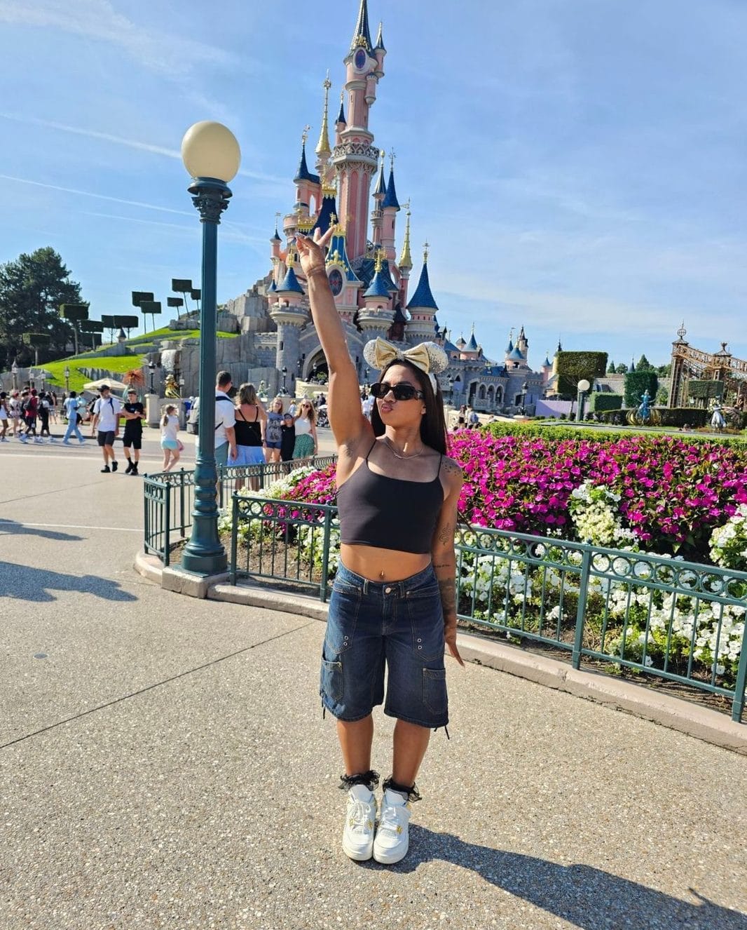 Jordan Chiles enjoying her victory at Disneyland