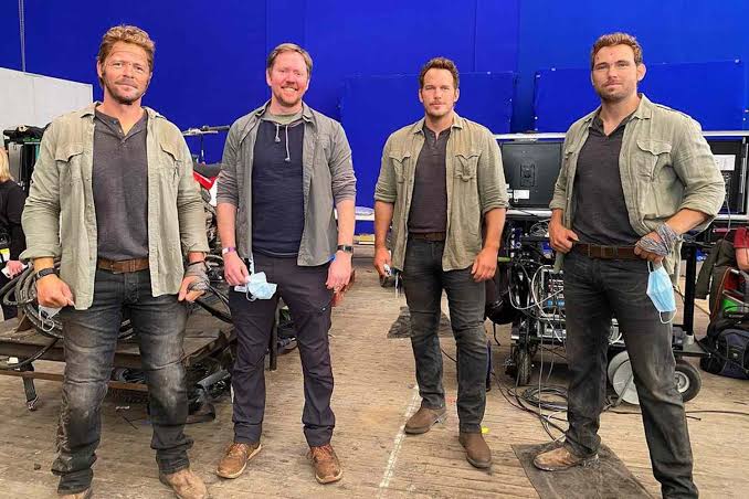 Actors with their Stunt doubles