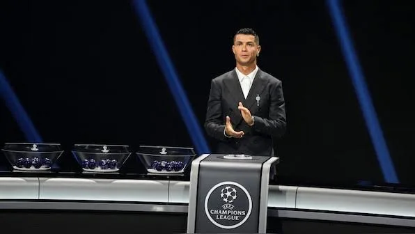 Cristiano at the 2024-25 UEFA Champions League draw