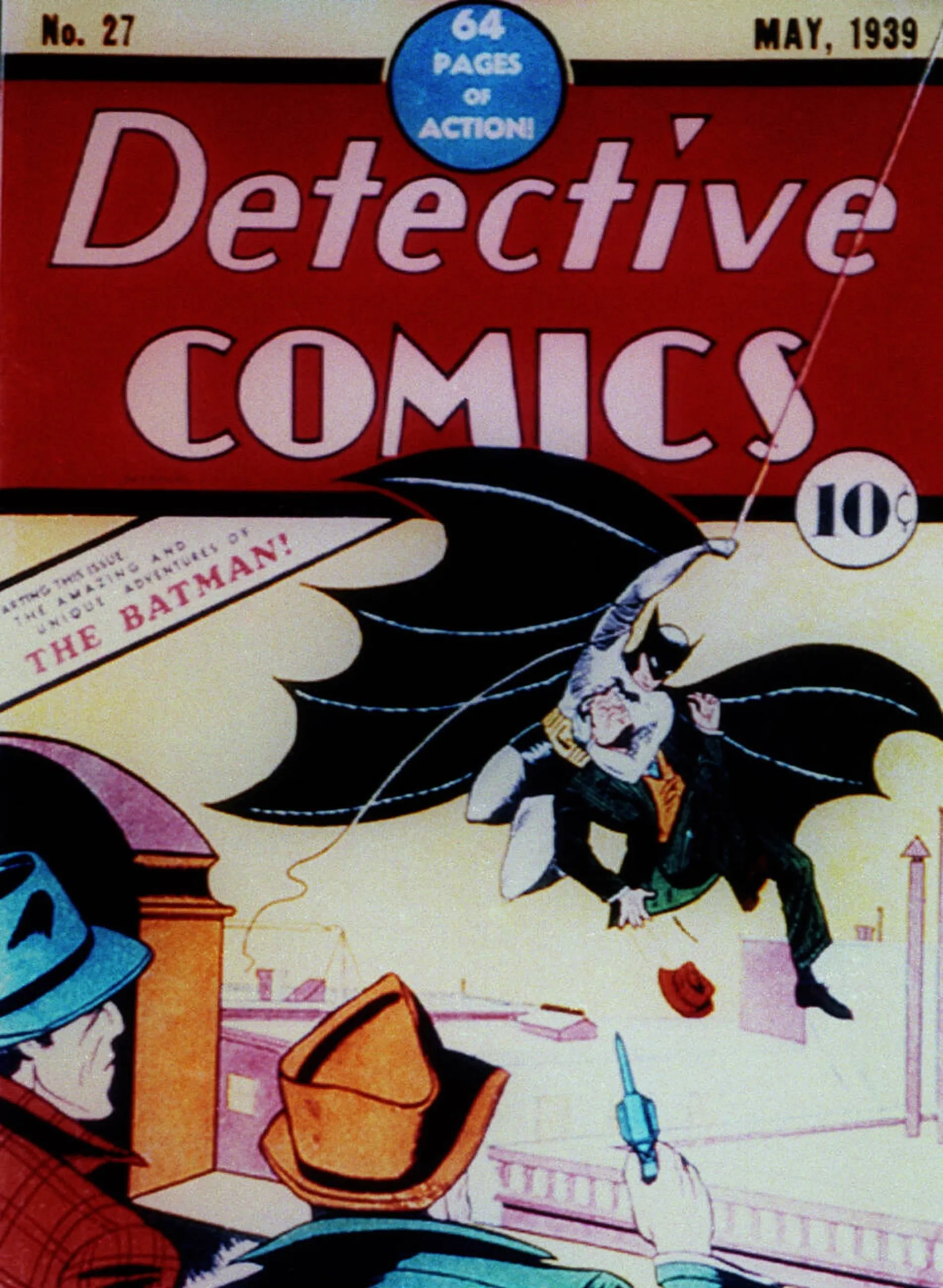 First appearance of Batman in Detective Comics #27 in 1939