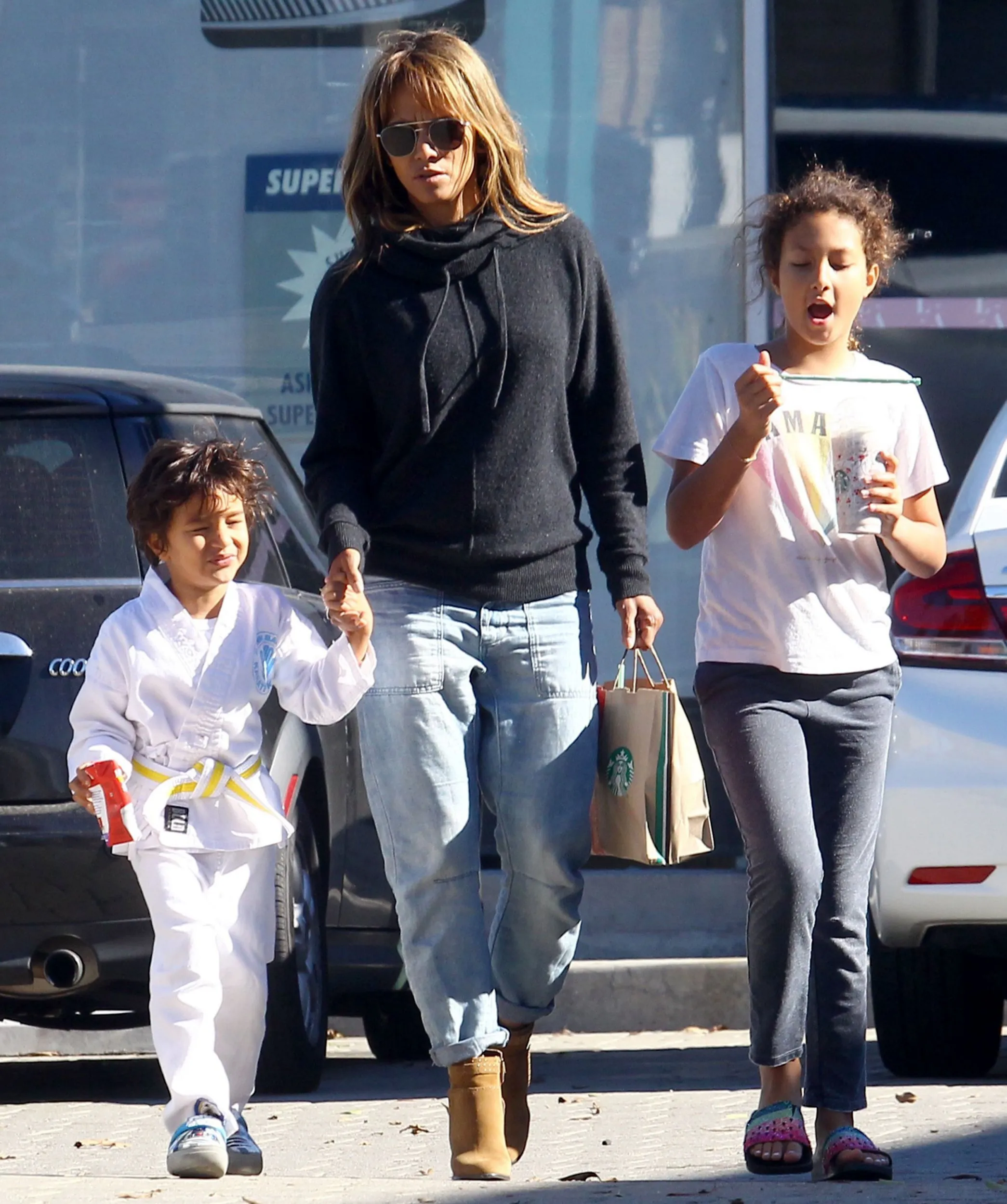 Halle Berry with her kids