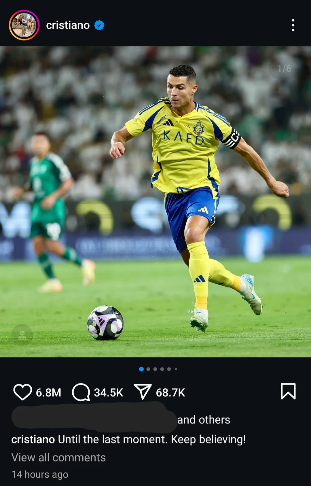 Ronaldo's post after the intense match