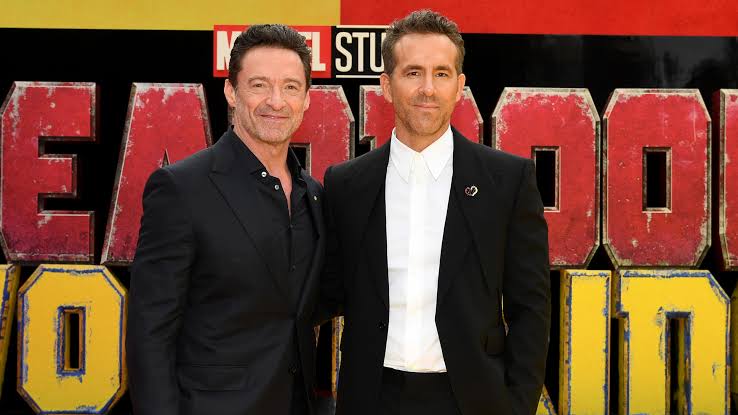 Ryan and Hugh at the premiere of Deadpool & Wolverine 