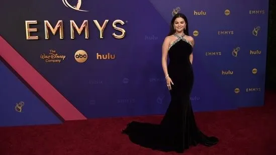 Famous singer and actor Selena Gomez at the Emmy 2024 red carpet