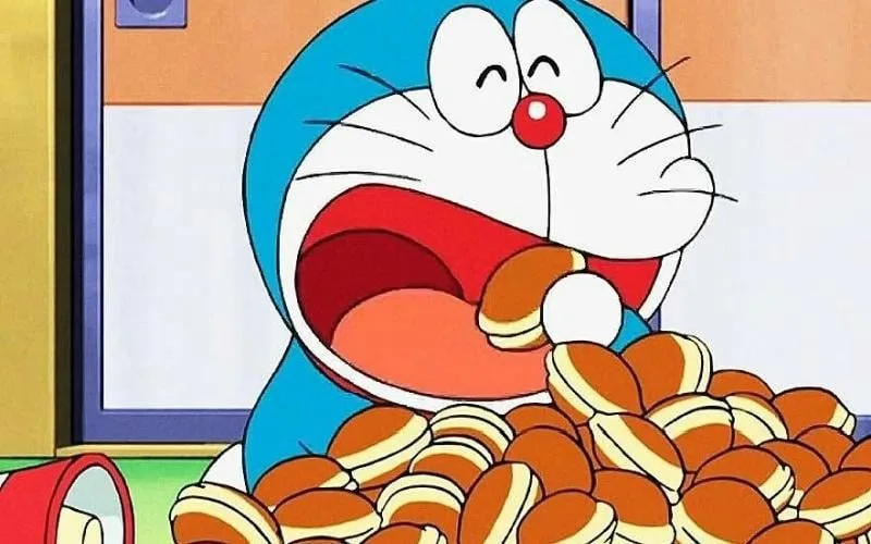 Doraemon eating Dorayaki 