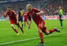 Robben after scoring against Barcelona