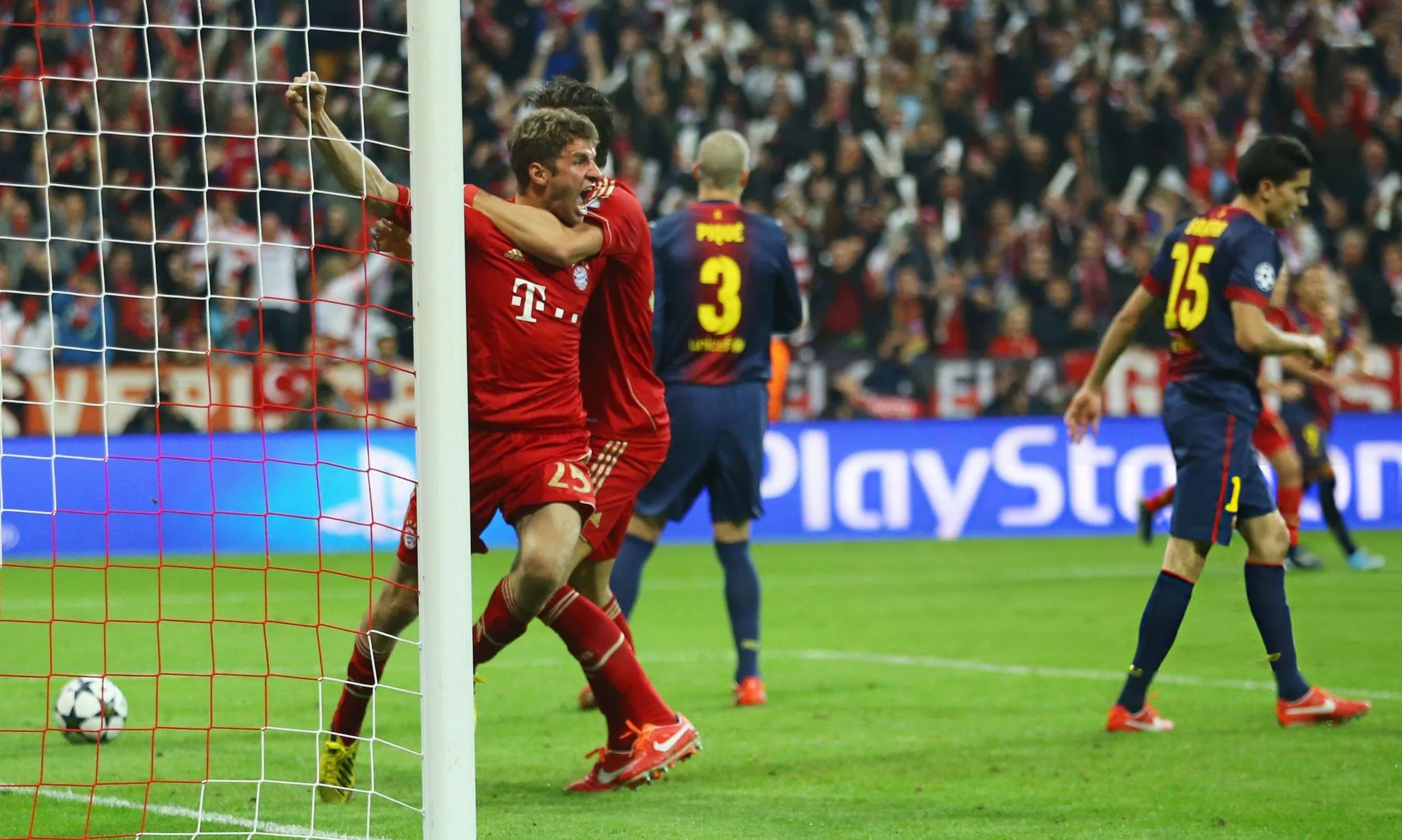 Muller after scoring against Barcelona